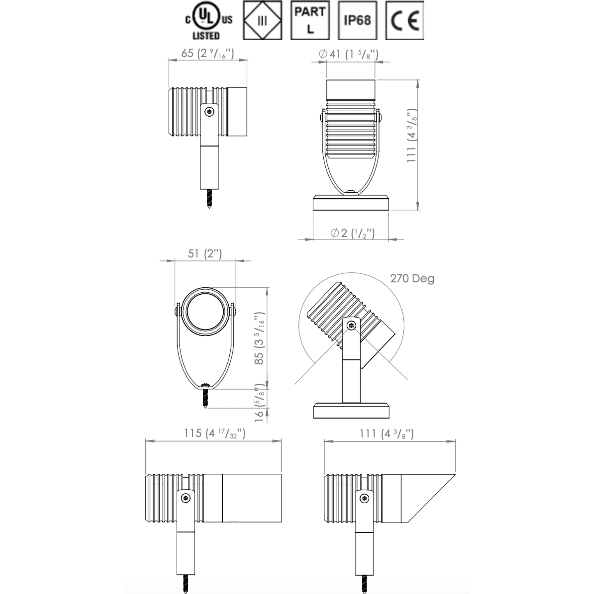 LuxR Modux Four Spike Spot (Series Circuit) - 265mm LuxR
