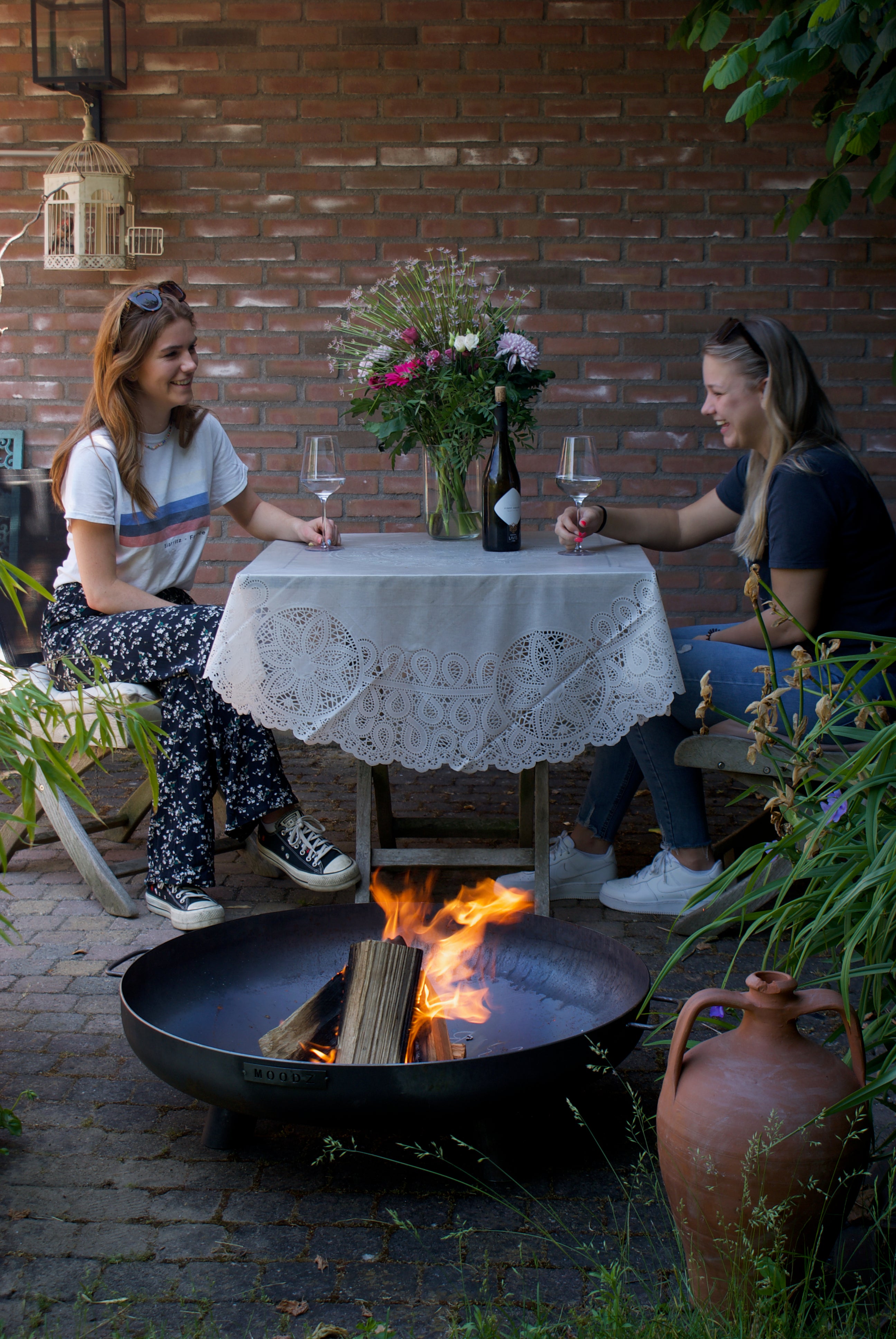 MOODZ 80cm Fire Bowl With Feet & Handles - Corten Steel