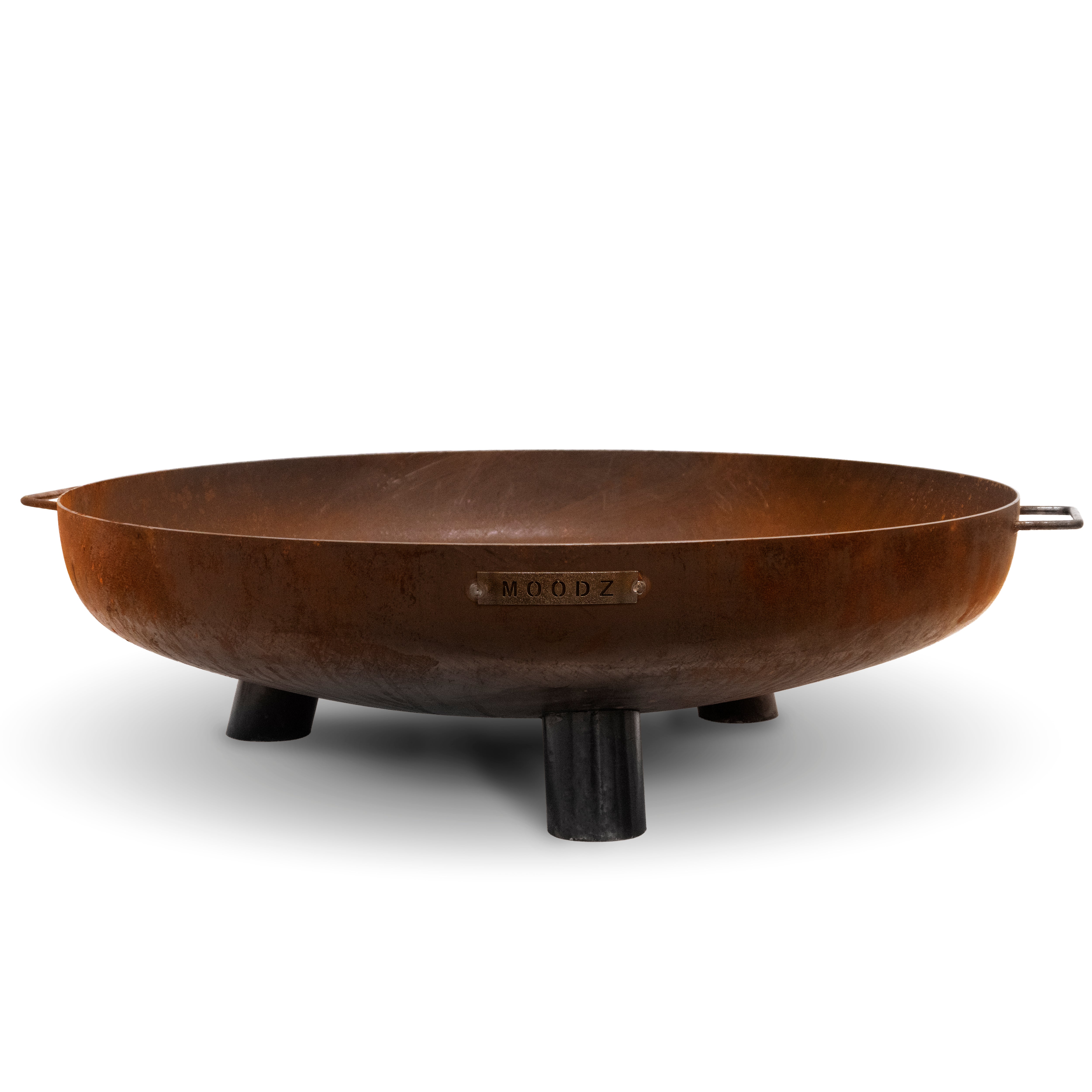 MOODZ 80cm Fire Bowl With Feet & Handles - Corten Steel