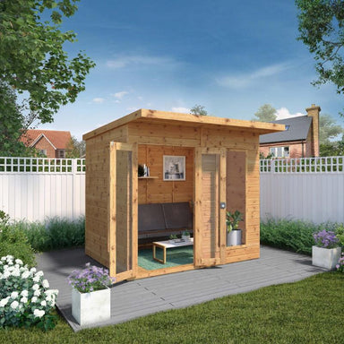 Mercia Maine Summerhouse 8x6 front view open double doors