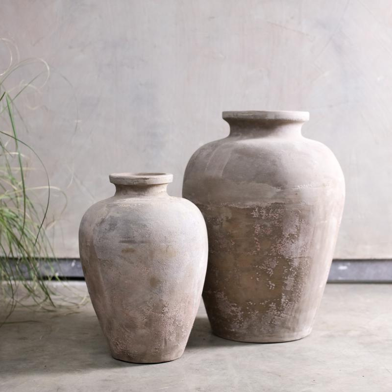 Nkuku Affiti Clay Tapered Pot - Small (49 H x 33 W cm)