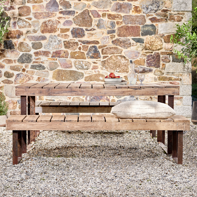 Nkuku Oso Wooden Dining Table - Small (180cm L x 94.5cm W x 78cm H)