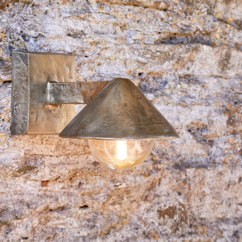 Nkuku Rhya Outdoor Wall Lamp - Antique Brass