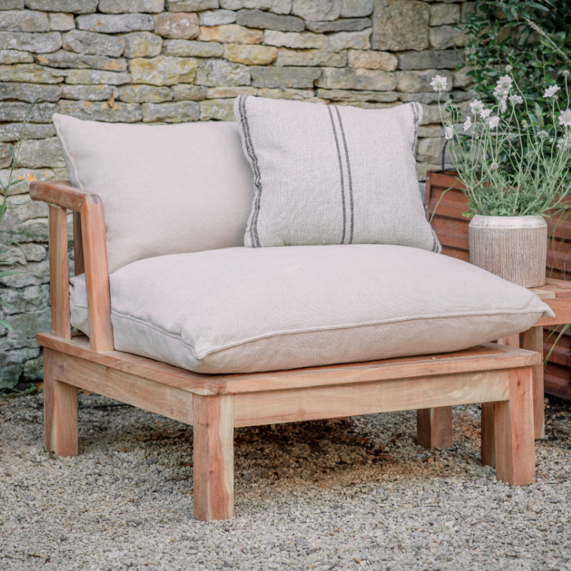 Nkuku Sadhi Acacia Wood Outdoor Love Seat - Natural