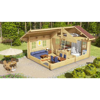 Eurovudas Nottingham Log Cabin - 4.5m x 6m Eurovudas