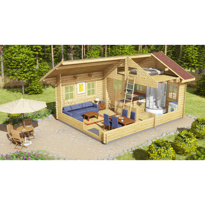 Eurovudas Nottingham Log Cabin - 4.5m x 6m Eurovudas