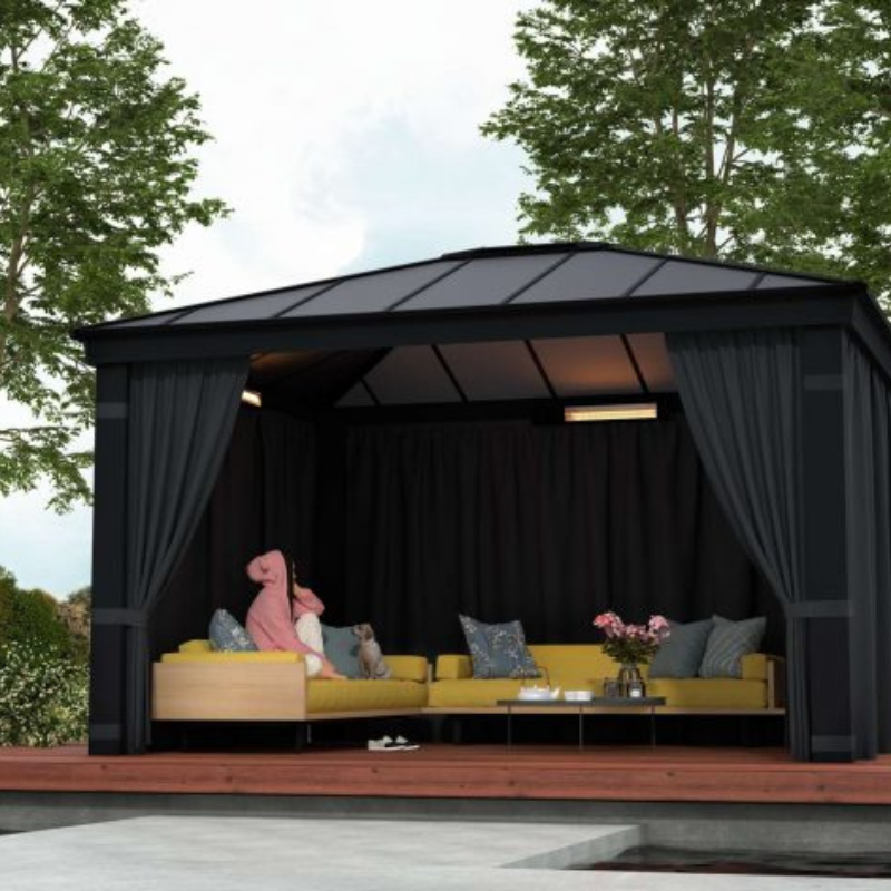 Palram-Canopia Dallas Garden Gazebo - Grey (14x20 ft) Palram-Canopia