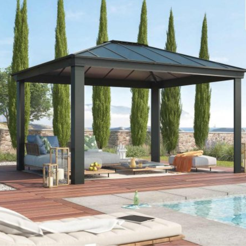 Palram-Canopia Dallas Garden Gazebo - Grey (14x20 ft) Palram-Canopia