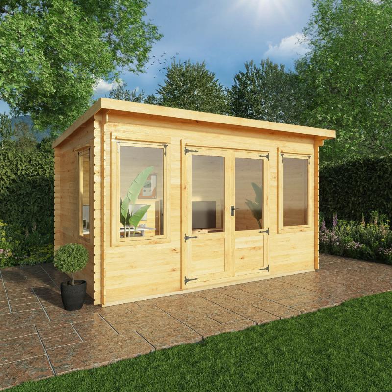 Mercia Pent Log Cabin - 4m x 3m (19mm) Mercia