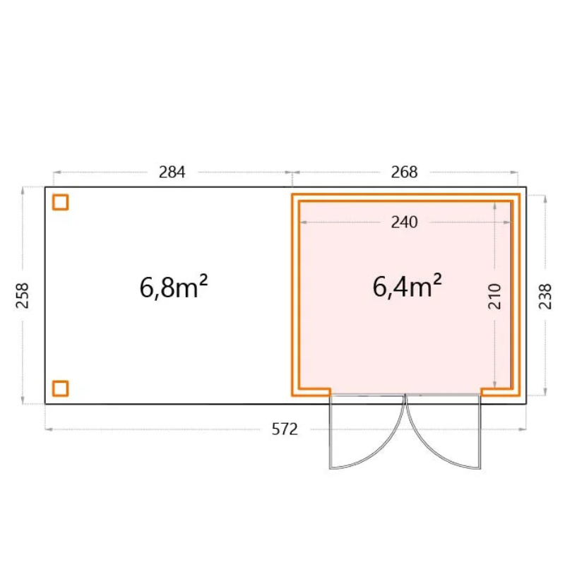 Telluria Eleganto 2724 Metal Garden Room With Large Open Lounge (19x18.5 ft) Telluria