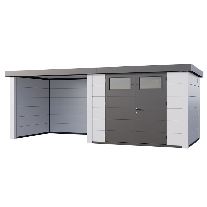 Telluria Eleganto 3024 Metal Garden Room With Small Closed Lounge (16 x 8 ft) Telluria