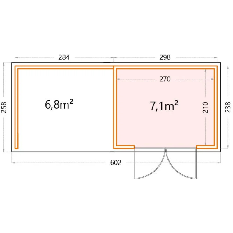 Telluria Eleganto 3024 Metal Garden Room With Small Closed Lounge (16 x 8 ft) Telluria