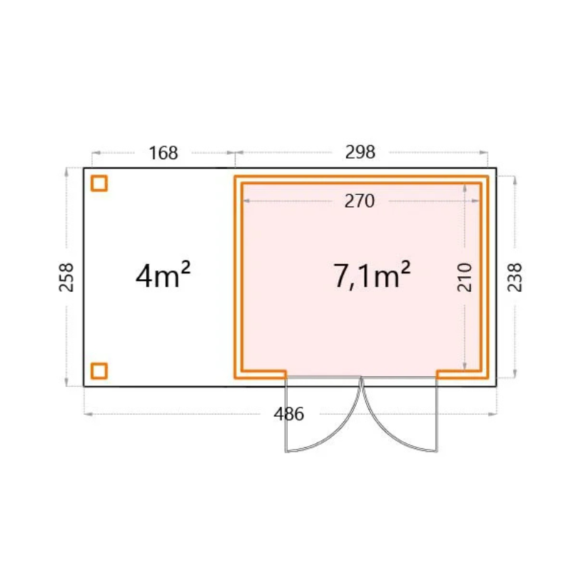 Telluria Eleganto 3024 Metal Garden Room With Small Open Lounge (16 x 8 ft) Telluria
