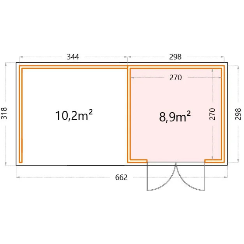 Telluria Eleganto 3030 Metal Garden Room With Large Closed Lounge (22x10.5 ft) Telluria