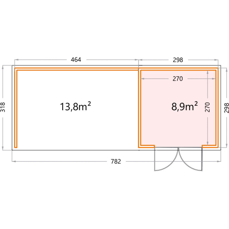 Telluria Eleganto 3030 Metal Garden Room With XL Closed Lounge (25.5x10.5 ft) Telluria