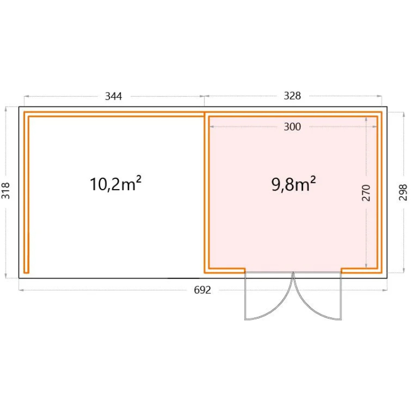 Telluria Eleganto 3330 Metal Garden Room With Large Closed Lounge (23x10.5 ft) Telluria