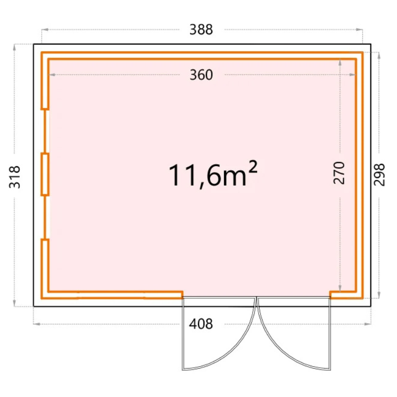Telluria Luminato 3930 Metal Garden Room - 13x10 ft Telluria