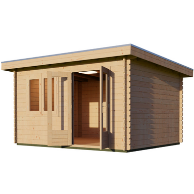 Woodpro Pent Roof Log Cabin - 4 x 3 Woodpro