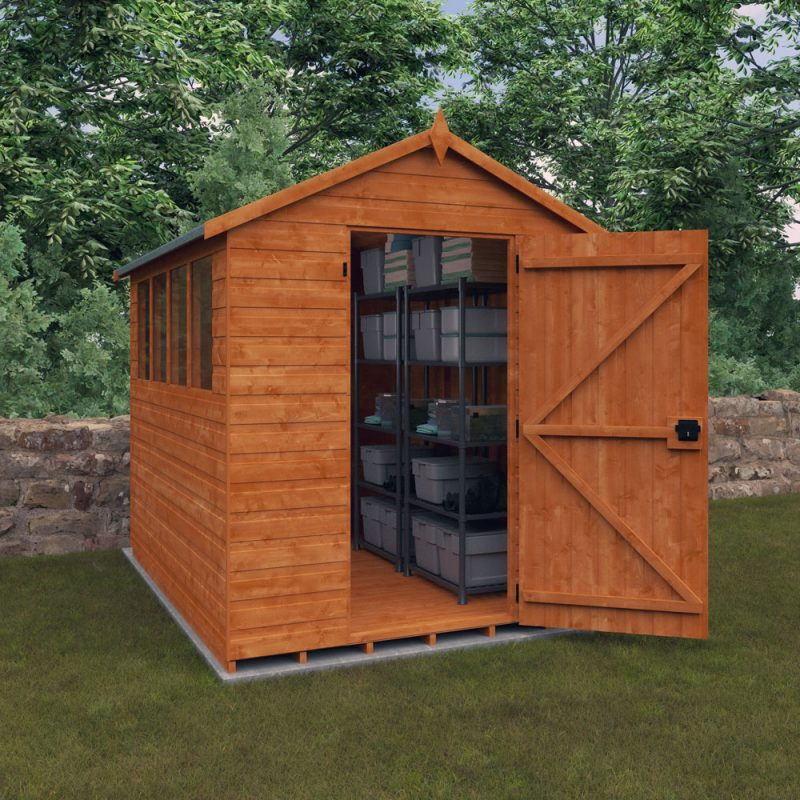 Woodlands Super Apex Garden Shed With Windows - 8ft x 6ft Woodlands