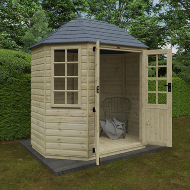 Woodlands The Octagonal Half Pane Summerhouse - 6ft x 6ft Woodlands