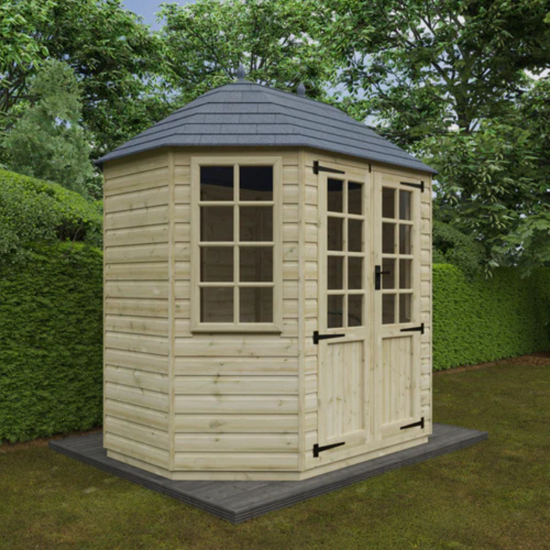 Woodlands The Octagonal Half Pane Summerhouse - 6ft x 6ft Woodlands