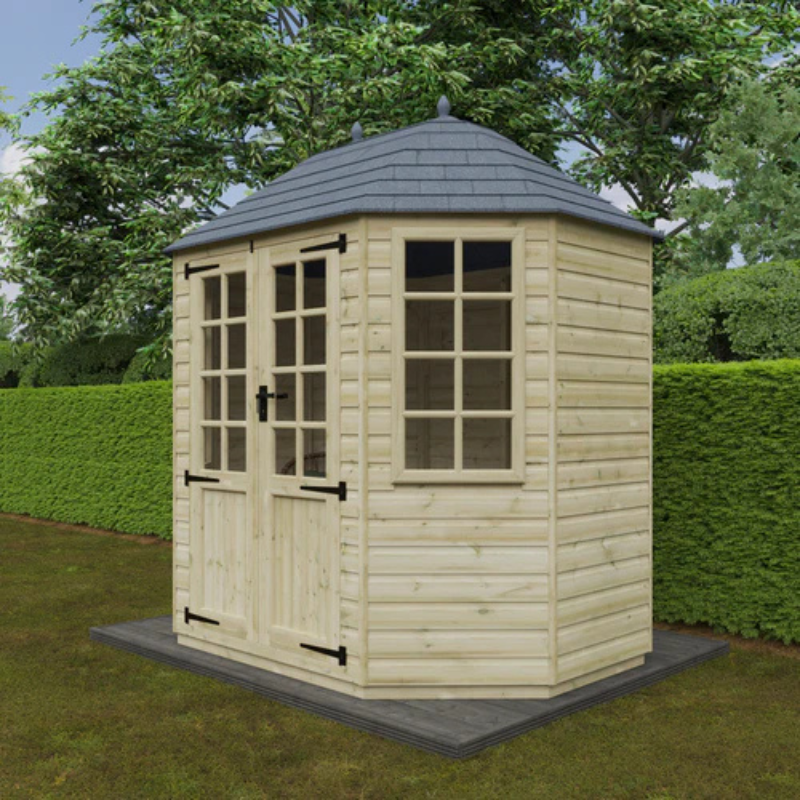 Woodlands The Octagonal Half Pane Summerhouse - 8ft x 6ft Woodlands
