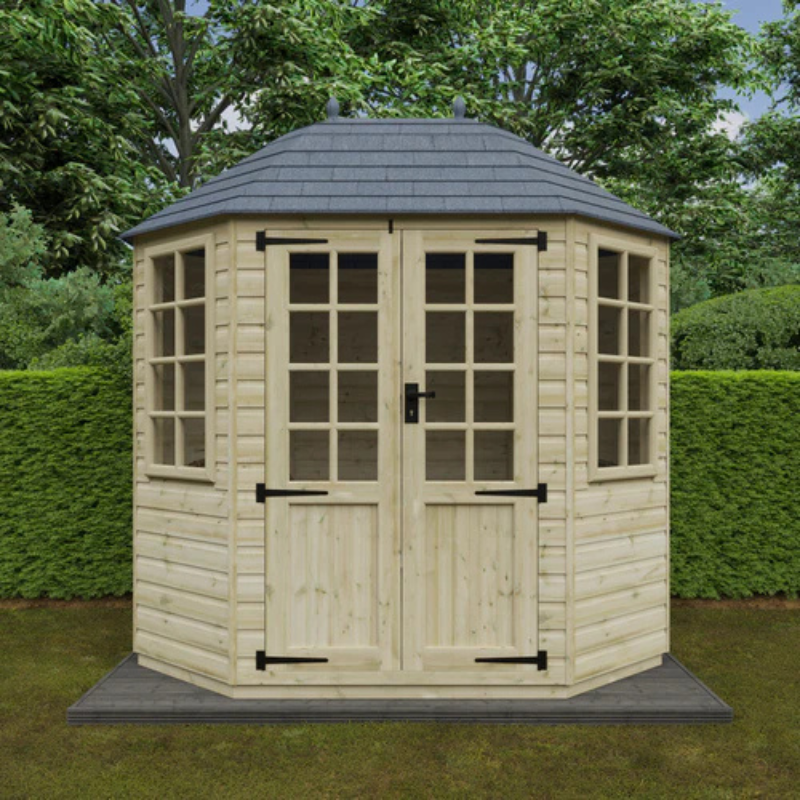 Woodlands The Octagonal Half Pane Summerhouse - 8ft x 6ft Woodlands
