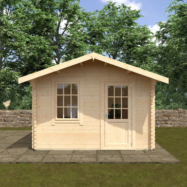Woodlands The Carrington Apex Log Cabin - 14ft x 12ft (28/44mm) Woodlands