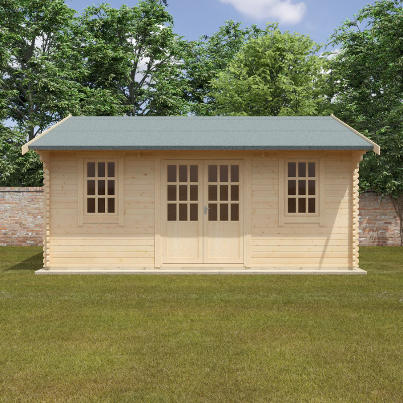 Woodlands The Dalton Apex Log Cabin - 20ft x 18ft (44mm) Woodlands