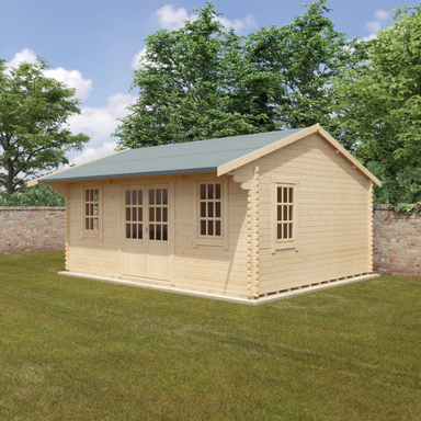 Woodlands The Dalton Apex Log Cabin - 20ft x 18ft (44mm) Woodlands