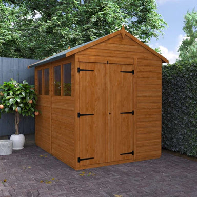 Woodlands Flex Double Door Apex Garden Shed With Windows - 8ft x 6ft Woodlands
