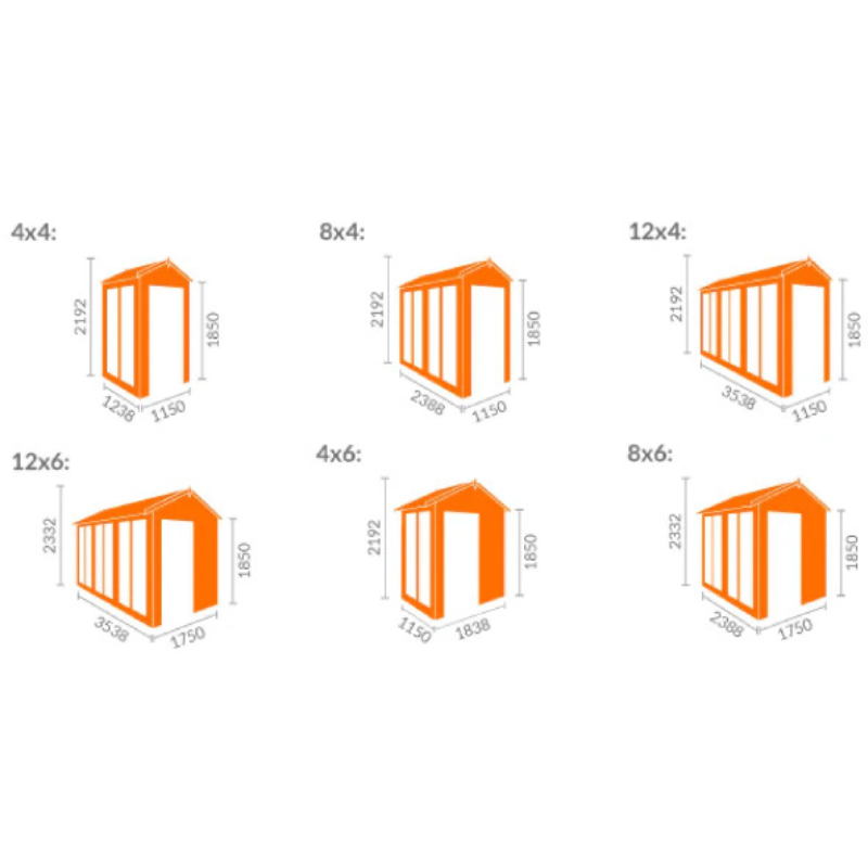 Woodlands Flex Apex Full Pane Summerhouse - 12ft x 6ft Woodlands