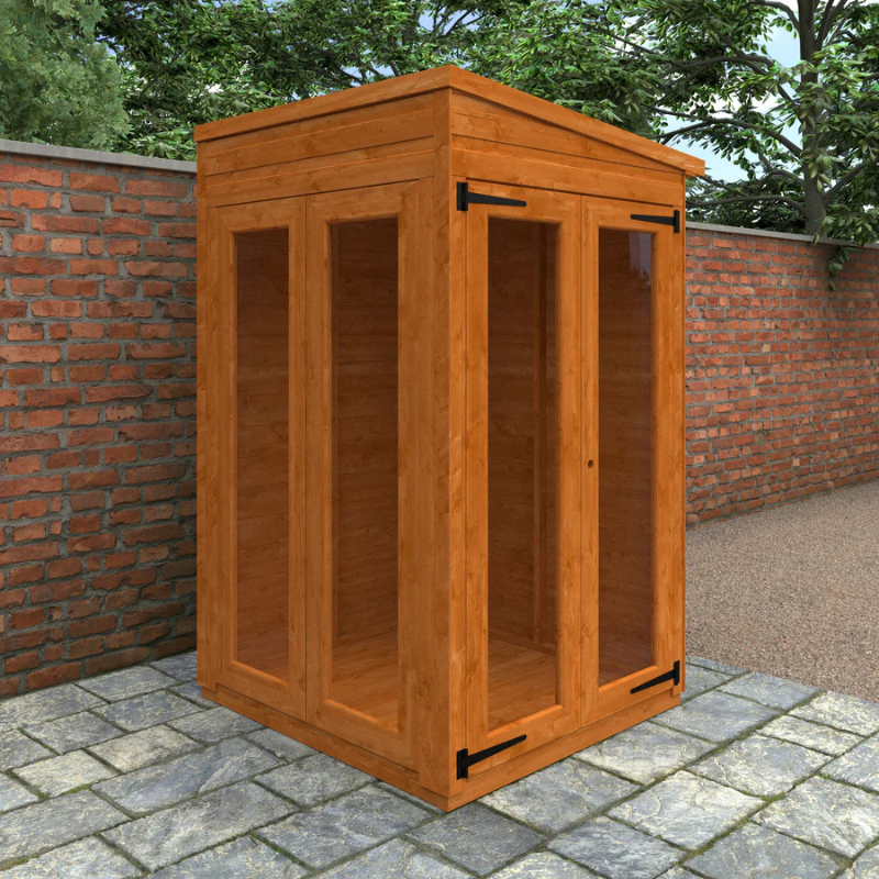 Woodlands Flex Pent Full Pane Summerhouse - 4ft x 4ft Woodlands