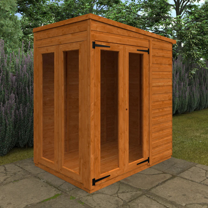 Woodlands Flex Pent Full Pane Summerhouse - 4ft x 6ft Woodlands