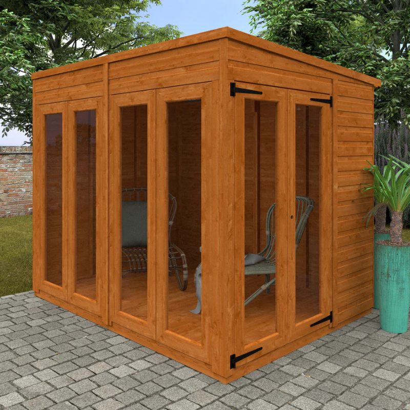 Woodlands Flex Pent Full Pane Summerhouse - 8ft x 6ft Woodlands