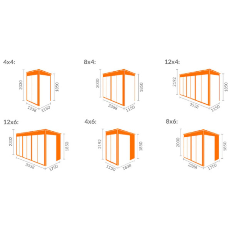 Woodlands Flex Pent Full Pane Summerhouse - 12ft x 6ft Woodlands