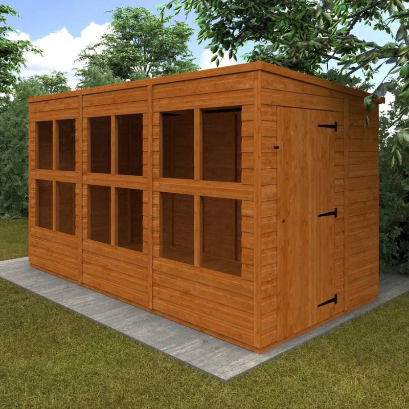 Woodlands Flex Pent Sun Room - 12ft x 6ft Woodlands