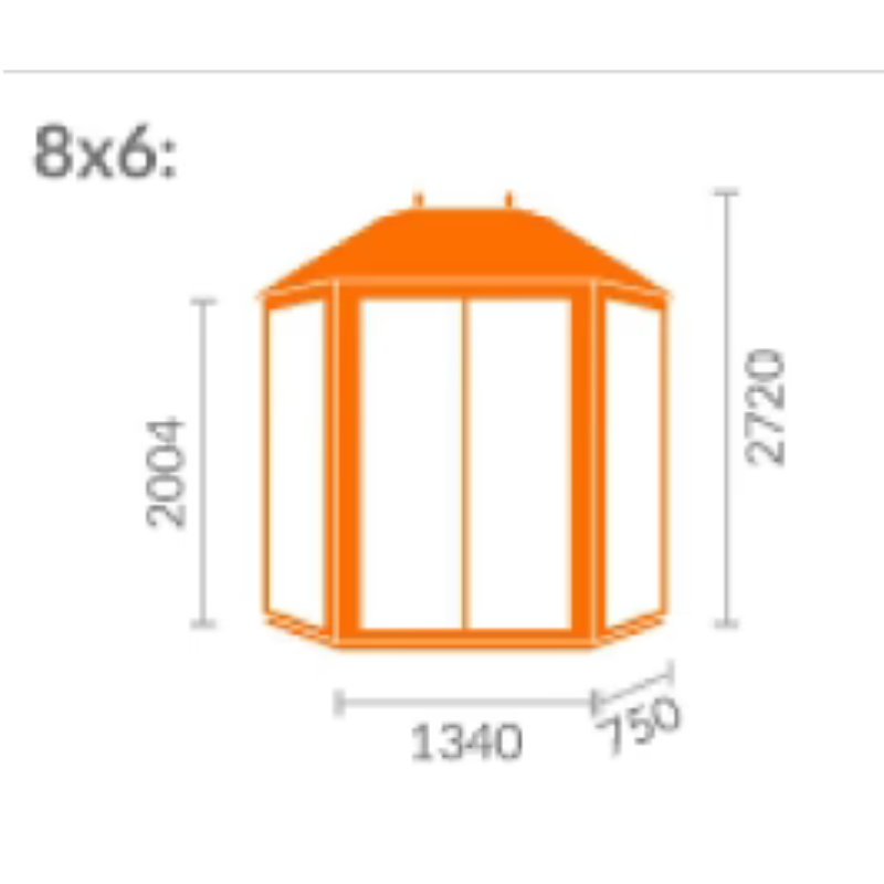Woodlands The Octagonal Full Pane Summerhouse - 8ft x 6ft Woodlands