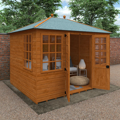 Woodlands Georgian Pyramid Hip Summerhouse - 12ft x 8ft Woodlands