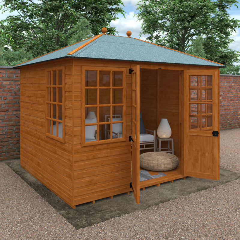 Woodlands Georgian Pyramid Hip Summerhouse - 12ft x 8ft Woodlands