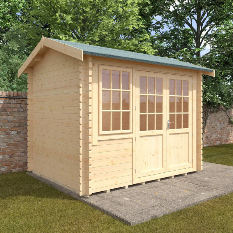 Woodlands The Henley Apex Log Cabin - 10ft x 8ft (28/44mm) Woodlands