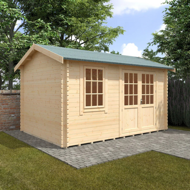 Woodlands The Henley Apex Log Cabin - 14ft x 10ft (28/44mm) Woodlands
