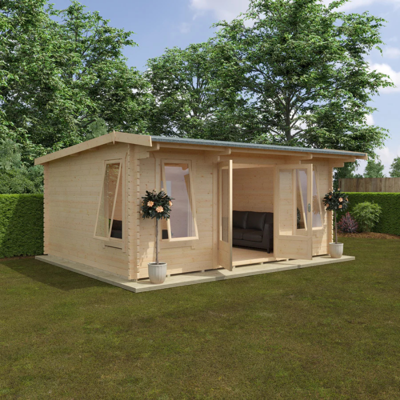 Woodlands The Jacob HiPex Log Cabin - 20ft x 14ft (44mm) Woodlands
