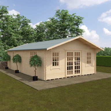 Woodlands The Kensington Apex Log Cabin - 30 x 18 ft (44mm) Woodlands