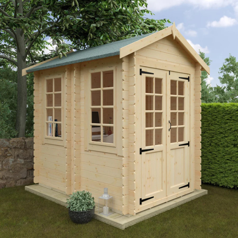 Woodlands Georgia Apex Modular Log Cabin - 8ft x 6ft (19mm) Woodlands