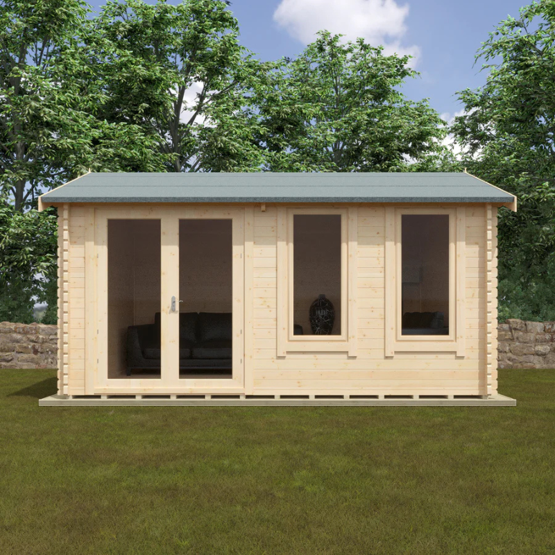 Woodlands The Sherborne Apex Log Cabin - 20ft x 16ft (44mm) Woodlands