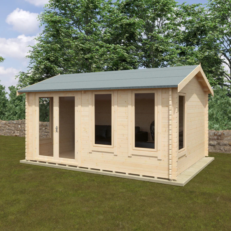 Woodlands The Sherborne Apex Log Cabin - 20ft x 16ft (44mm) Woodlands