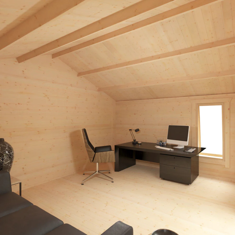 Woodlands The Sutton Apex Log Cabin - 14ft x 18ft (44mm) Woodlands