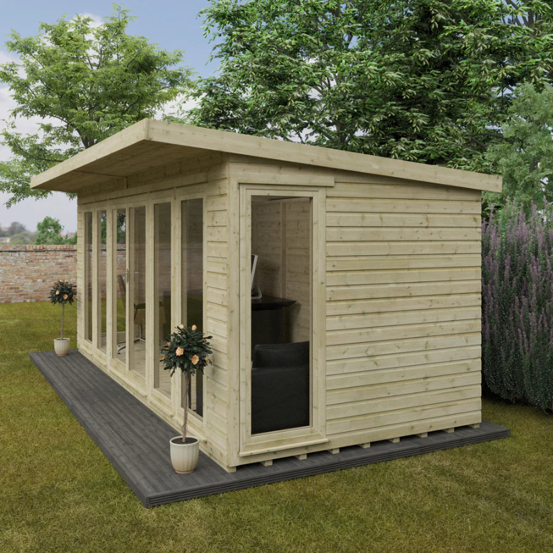 Woodlands The Tanalised Pent Garden Studio - 18ft x 8ft Woodlands