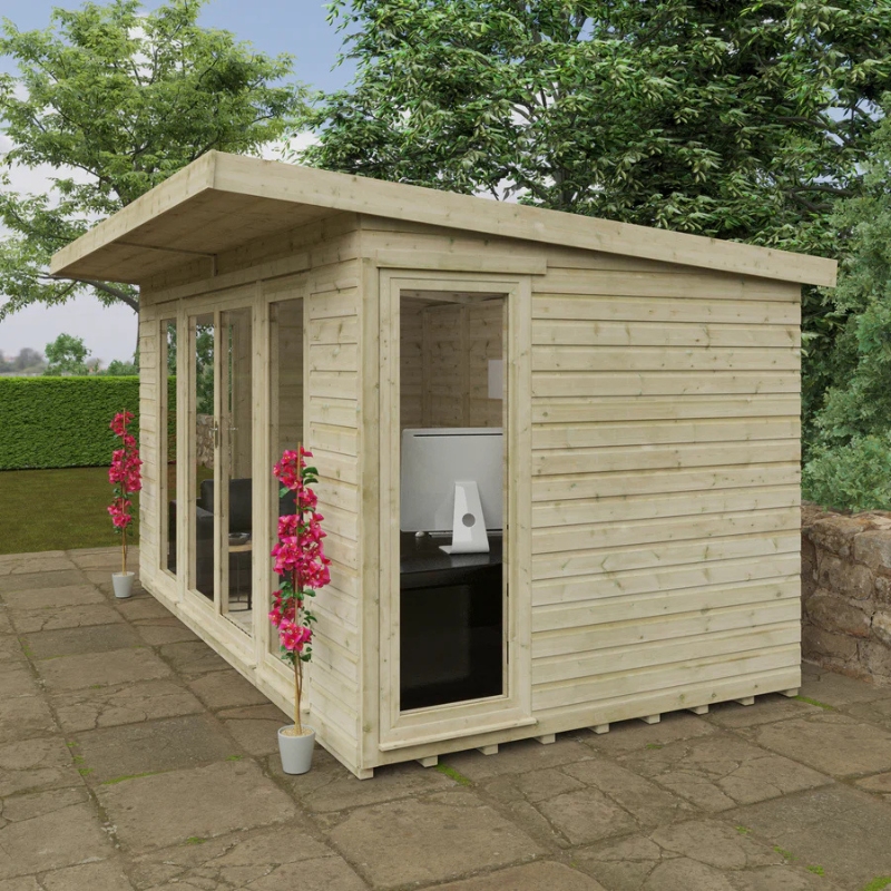 Woodlands The Tanalised Pent Garden Studio - 16ft x 8ft Woodlands